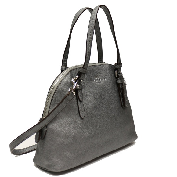 Coach Peyton Leather Mini Domed Satchel Anthracite - Picture 3 of 4